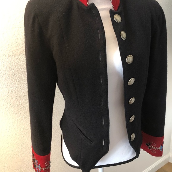 Vintage Western Jacket Wool Tailored Hand Beaded Standout Double D Ranch - Picture 11 of 11